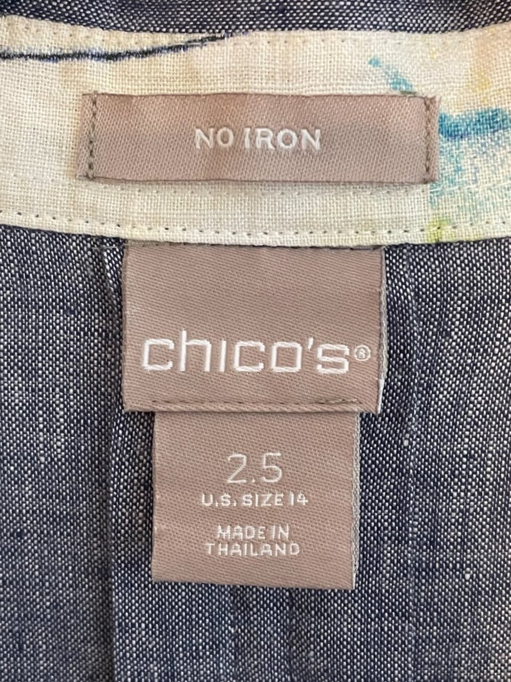 Chicos No Iron Linen Tunic - Chico's SZ 2.5 - SZ 14 - Picture 3 of 5